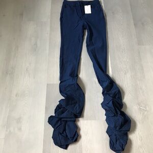 HOT TOPIC WOMENS BLUE CHECK HOUNDSTOOTH LEGGING SCRUNCHY SMALL